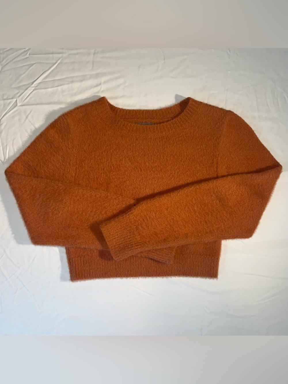 Urban Outfitters Cozy Cropped Sweater - Rust Orange